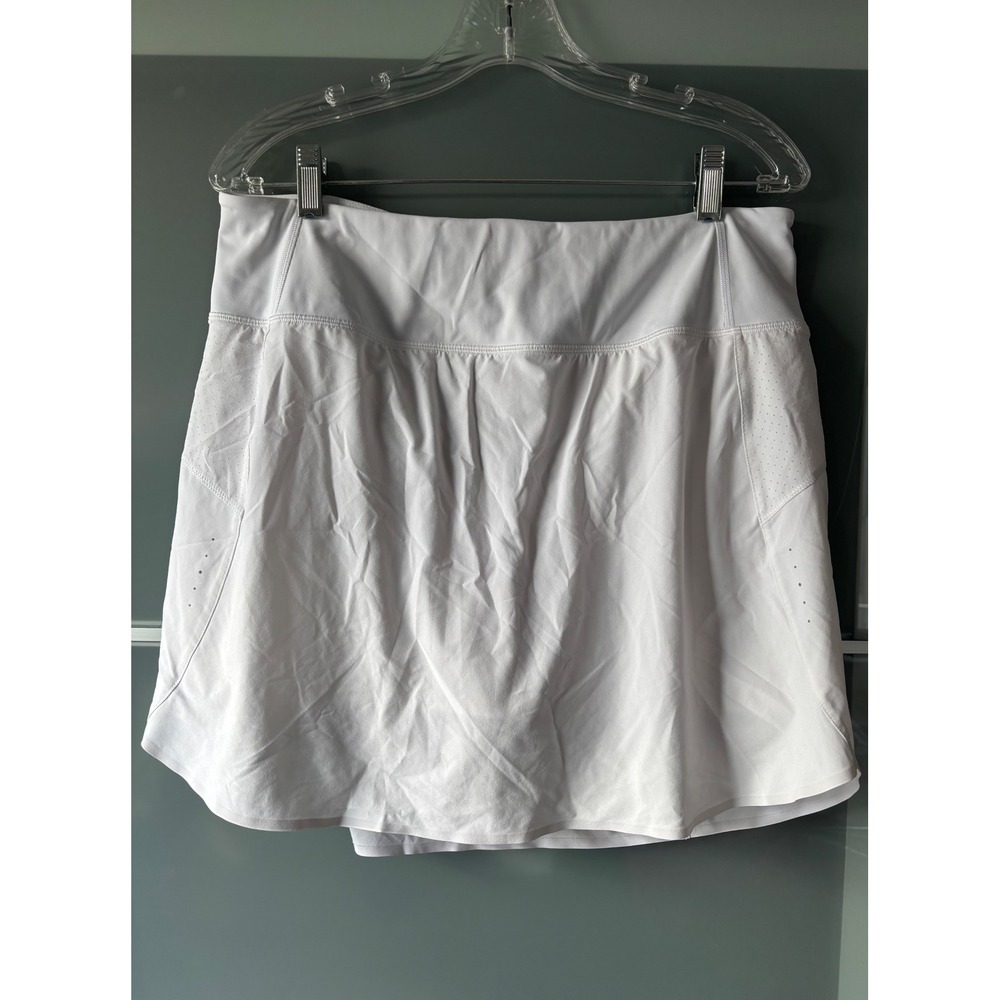Athleta Run With It 16" Skort White Womens Large Active Tennis Golf Skirt Large